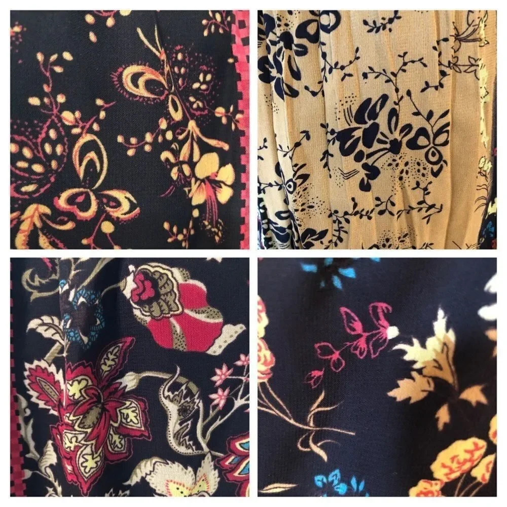 Sandra Darren Floral Pleated Midi Dress Size 12P - Picture 4 of 8